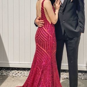 Jovani - 59762 Sexy Fitted Sequined Plunging Gown